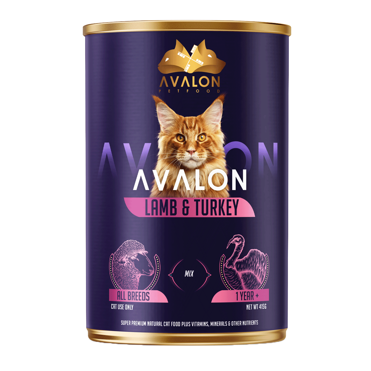 Avalon Lam & Kalkoen - Kattenvoer Nat (12x 410g)